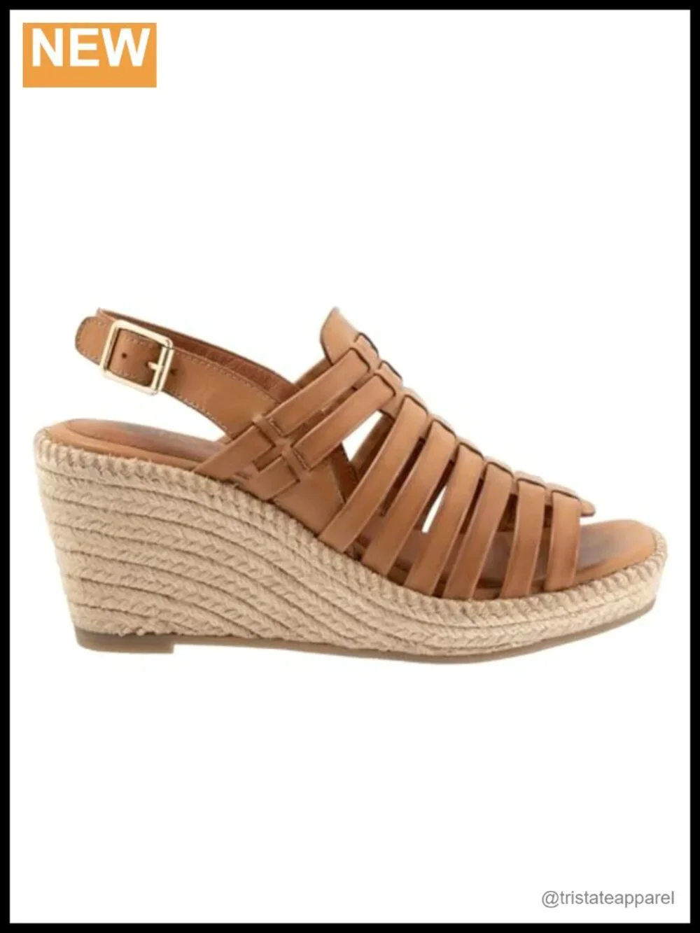 SoftWalk Tillman Sling Leather Wedge Sandals Breathable Buckle Casual